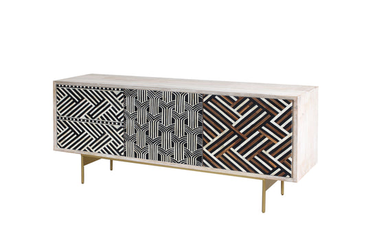 Crossings - Illusion Console - White Washed Natural - Premium TV Stands from Parker House - Just $1572.50! Shop now at brett interiors