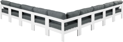 Nizuc - Outdoor Patio Modular Sectional 9 Piece - Grey - Fabric - Premium Stationary Sectionals from Meridian Furniture - Just $7862.50! Shop now at brett interiors