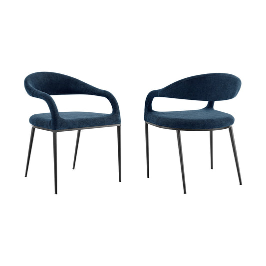 Morgan - Upholstered Dining Chair (Set of 2) - Matte Black Legs - Premium Chair Sets from Armen Living - Just $650! Shop now at brett interiors