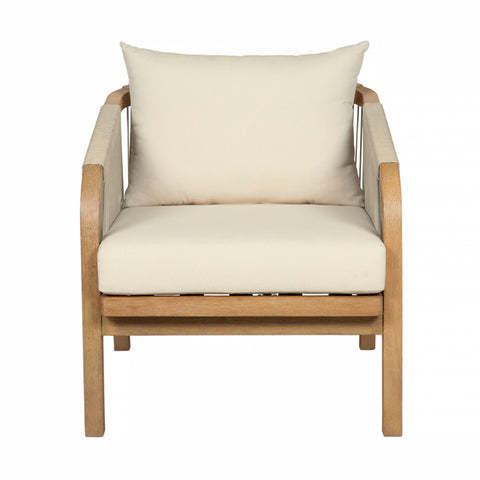 Cypress - Outdoor Patio Chair - Blonde Eucalyptus / Ivory - Premium Arm Chairs from Armen Living - Just $962.50! Shop now at brett interiors