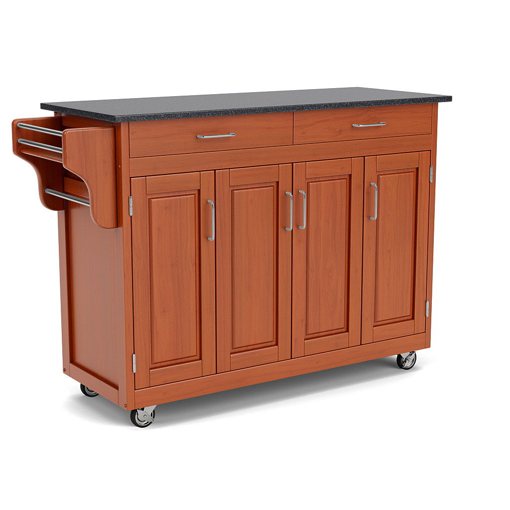 Create-A-Cart - 4 Doors Kitchen Cart - Black Granite Top - Premium Islands & Carts from Homestyles - Just $1912.48! Shop now at brett interiors