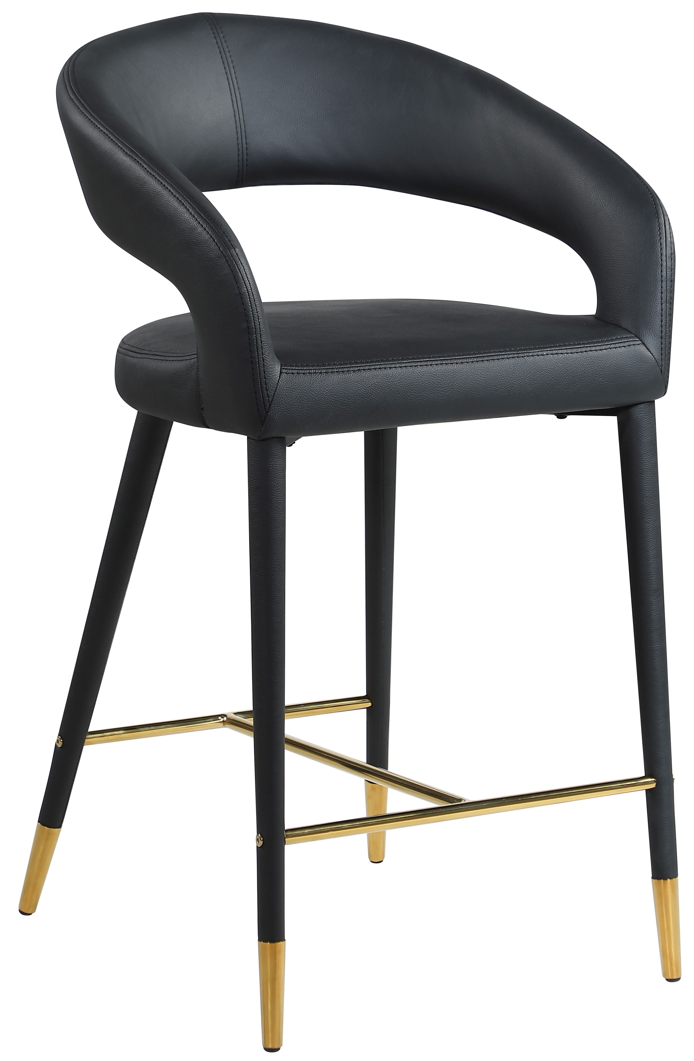 Destiny - Stool - Black- Faux Leather - Premium Adjustable Height from Meridian Furniture - Just $525! Shop now at brett interiors