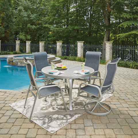 Captiva - 5 Piece Outdoor Dining Set - Metal - Dark Gray - 28.75" - Premium 5 Piece Outdoor Sets from Homestyles - Just $4152.48! Shop now at brett interiors