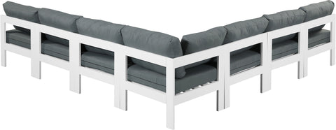 Nizuc - Outdoor Patio Modular Sectional 7 Piece - Grey - Fabric - Premium Stationary Sectionals from Meridian Furniture - Just $6137.50! Shop now at brett interiors