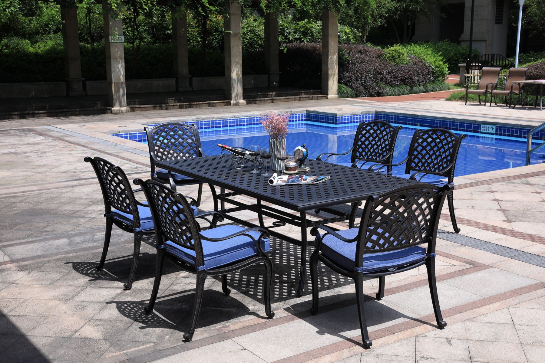 Rectangular 6 Person 85.83" Long Dining Set With Cushions - Premium 7 Piece Outdoor Sets from Gather Craft - Just $3271! Shop now at brett interiors