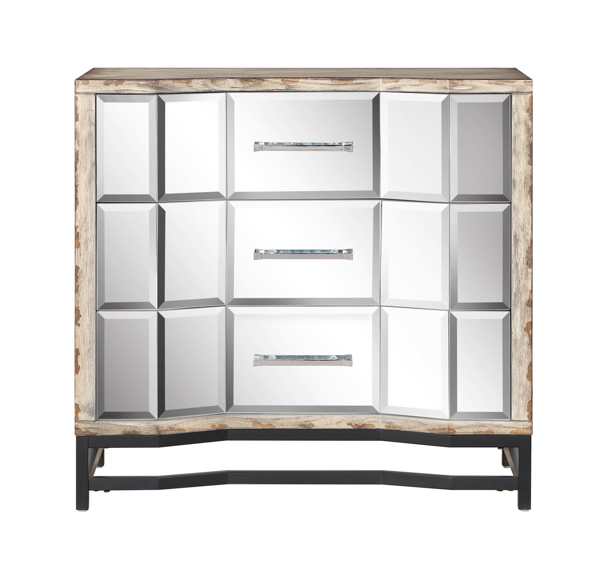 Veronica - Three Drawer Chest - Stretford Aged Parchment / Mirror - Premium Accent Chests from Coast2Coast Home - Just $3052.50! Shop now at brett interiors