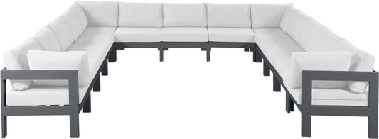 Nizuc - Outdoor Patio Modular Sectional 13 Piece - White - Premium Stationary Sectionals from Meridian Furniture - Just $11612.50! Shop now at brett interiors