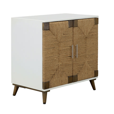 Egret - Two Door Cabinet - White / Jute - Premium Accent Cabinets from Coast2Coast Home - Just $2475! Shop now at brett interiors