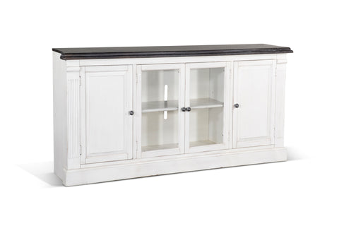 Carriage House - Media Console - White / Dark Brown - Premium TV Stands from Sunny Designs - Just $1173! Shop now at brett interiors