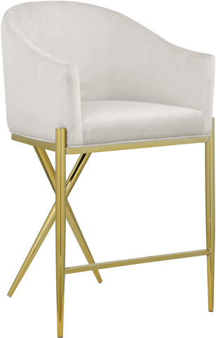 Xavier - Counter Stool with Gold Legs - Premium Counter Height (24"-27") from Meridian Furniture - Just $475! Shop now at brett interiors