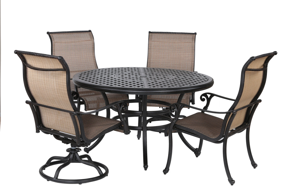 Round 4 Person Dining Set - Antique Bronze - Premium 5 Piece Outdoor Sets from Gather Craft - Just $2924! Shop now at brett interiors