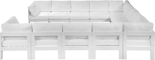 Nizuc - Outdoor Patio Modular Sectional 12 Piece - White - Fabric - Premium Stationary Sectionals from Meridian Furniture - Just $10750! Shop now at brett interiors