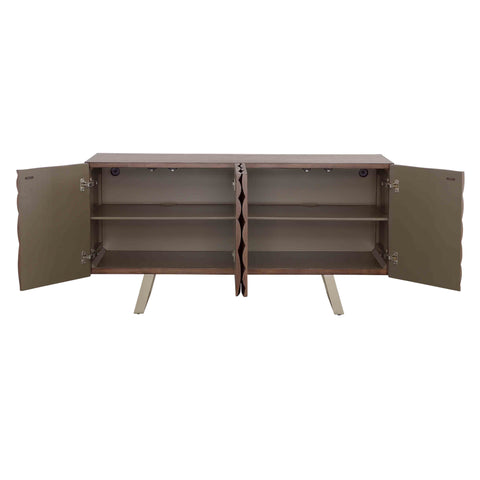 Mojave - Four Door Credenza - Brown / Champagne - Premium Credenzas from Coast2Coast Home - Just $3795! Shop now at brett interiors