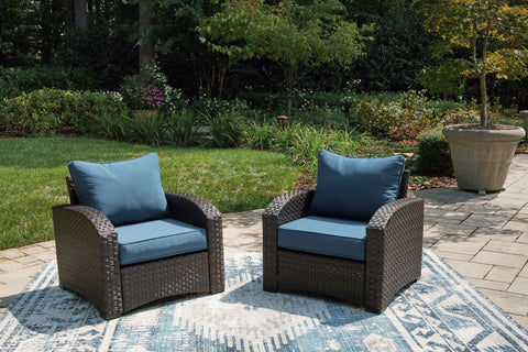 Windglow - Blue / Brown - Lounge Chair With Cushion - Premium Lounge Chairs from Signature Design by Ashley® - Just $454.38! Shop now at brett interiors