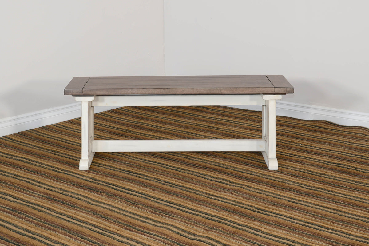 Pasadena - Side Bench - White & Light Brown - Premium Dining Benches from Sunny Designs - Just $211! Shop now at brett interiors