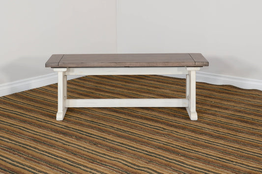 Pasadena - Side Bench - White & Light Brown - Premium Dining Benches from Sunny Designs - Just $211! Shop now at brett interiors