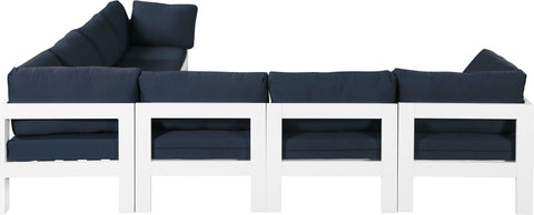 Nizuc - Outdoor Patio Modular Sectional 7 Piece - Navy - Fabric - Modern & Contemporary - Premium Stationary Sectionals from Meridian Furniture - Just $6337.50! Shop now at brett interiors