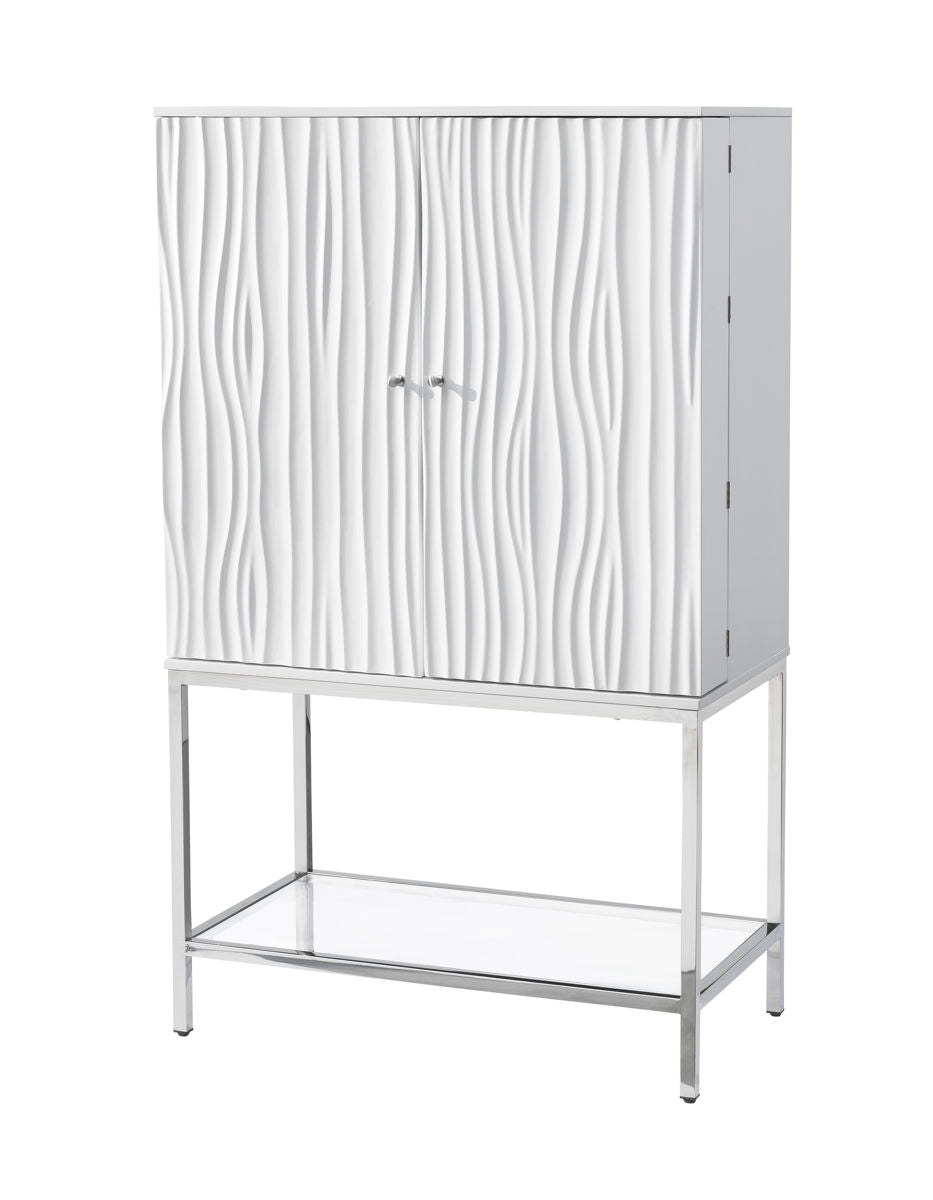 Mirabelle - Two Door Wine Cabinet - Glossy White - Premium Wine Cabinets from Coast2Coast Home - Just $5362.50! Shop now at brett interiors