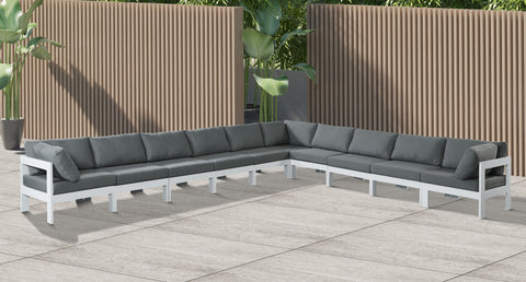 Nizuc - Outdoor Patio Modular Sectional - Grey - Modern & Contemporary - Premium Stationary Sectionals from Meridian Furniture - Just $8925! Shop now at brett interiors