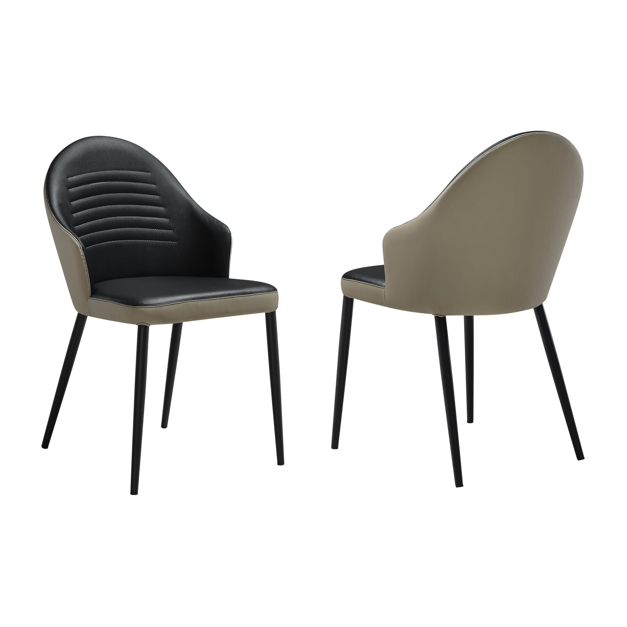 Rocco - Upholstered Dining Chair (Set of 2) - Taupe Gray / Black - Premium Chair Sets from Armen Living - Just $480! Shop now at brett interiors