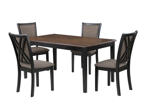 Potomac - 5 Piece Rectangle Dining Set (Table & 4 Chairs) - Brown / Black - Premium 5 Piece Dining Room Sets from New Classic - Just $722.50! Shop now at brett interiors