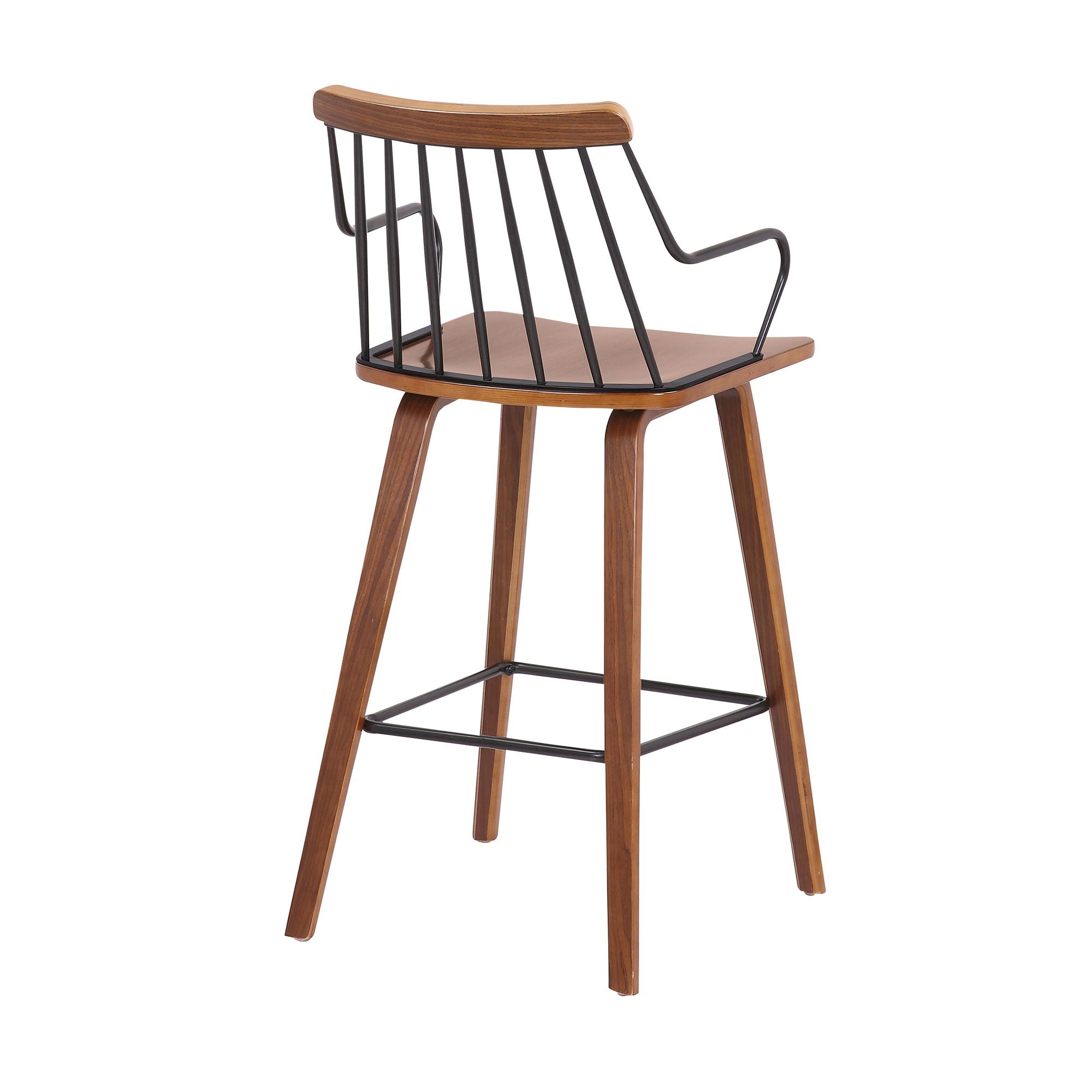 Micah - 26" Modern Counter Height Bar Stool - Walnut / Metal - Premium Counter Height (24"-27") from Armen Living - Just $227.50! Shop now at brett interiors