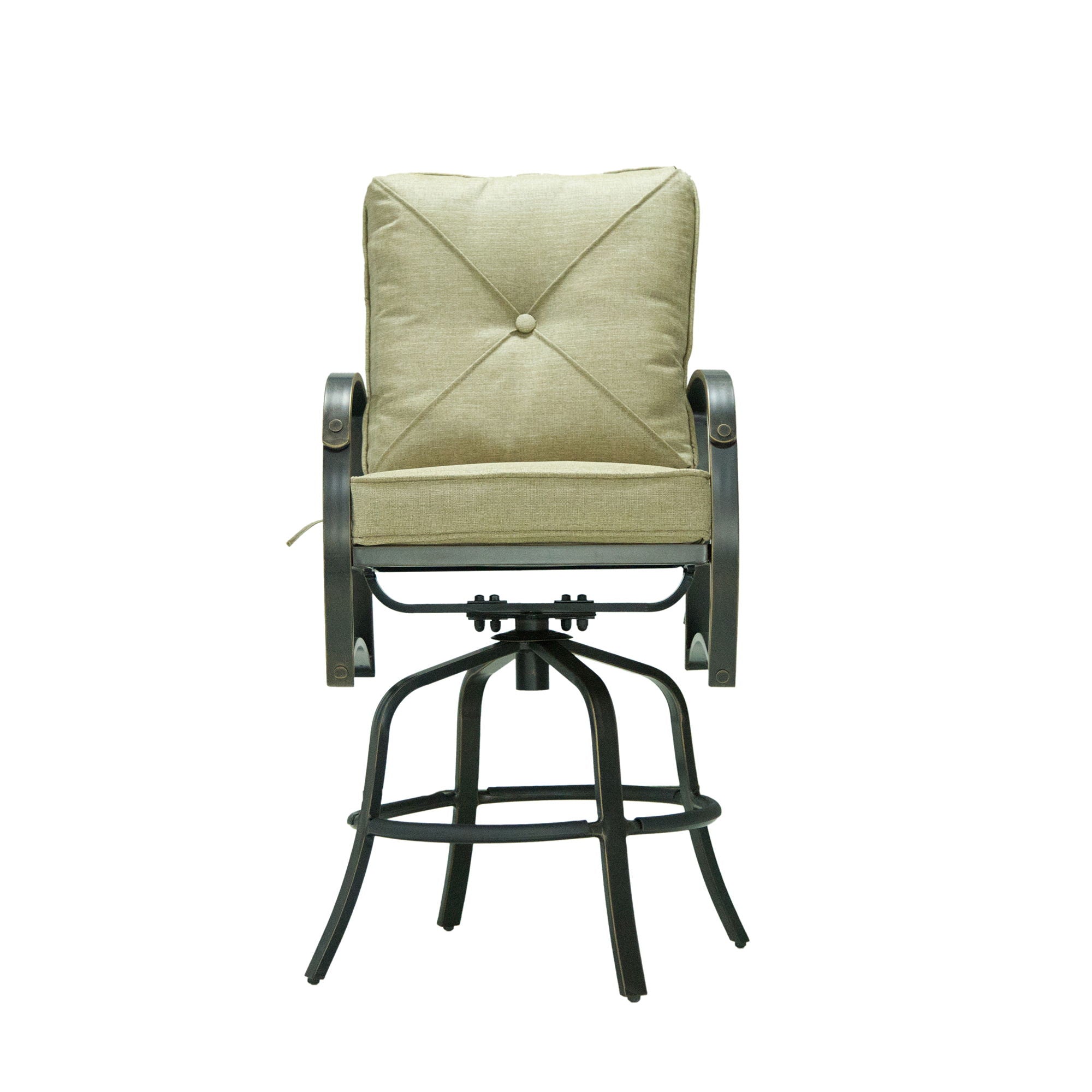 Bar Chair With Back And Seat Cushion (Set of 2) - Antique Bronze - Premium Chair Sets from Gather Craft - Just $1064! Shop now at brett interiors