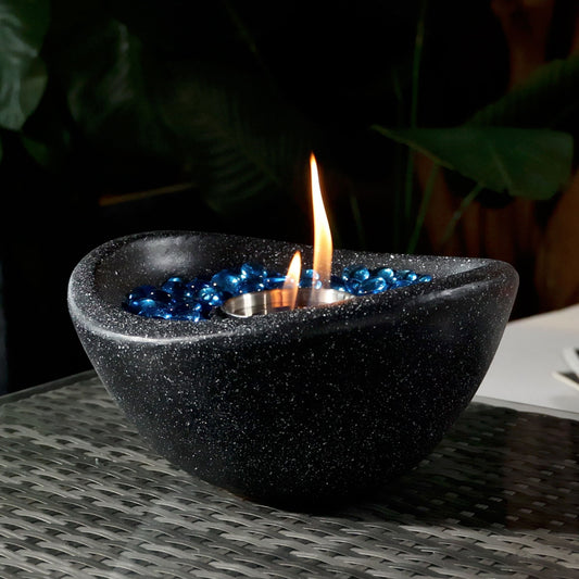 Tabletop Fire Pit With Mixed Color, Outdoor&Indoor Fire Pit, Portable Concrete Fire Pit, Personal Ethanol Fireplace, Outdoor Table Top Fire Pit, Mini Fire Pit Smokeless Fire Bowl - Premium Fire Pits from AS Outdoor Heating - Just $90! Shop now at brett interiors