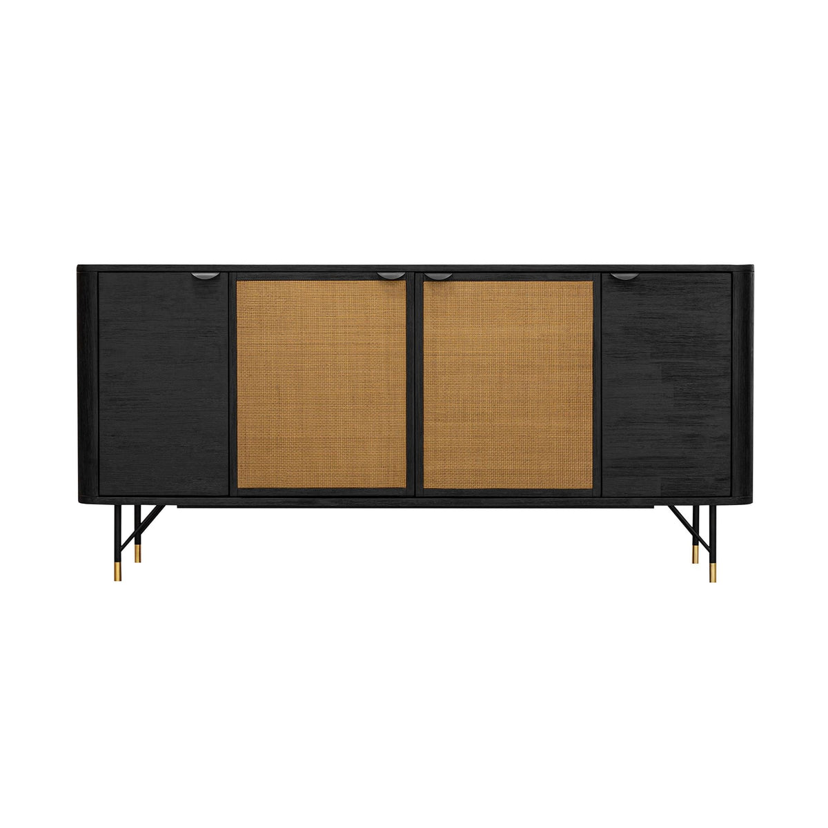 Saratoga - Sideboard Buffet With Rattan - Black Acacia - Premium Buffets from Armen Living - Just $1387.50! Shop now at brett interiors