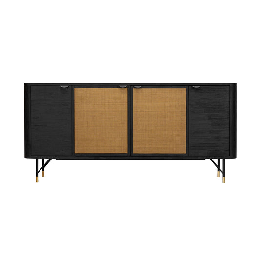 Saratoga - Sideboard Buffet With Rattan - Black Acacia - Premium Buffets from Armen Living - Just $1387.50! Shop now at brett interiors