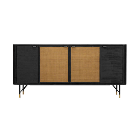 Saratoga - Sideboard Buffet With Rattan - Black Acacia - Premium Buffets from Armen Living - Just $1387.50! Shop now at brett interiors