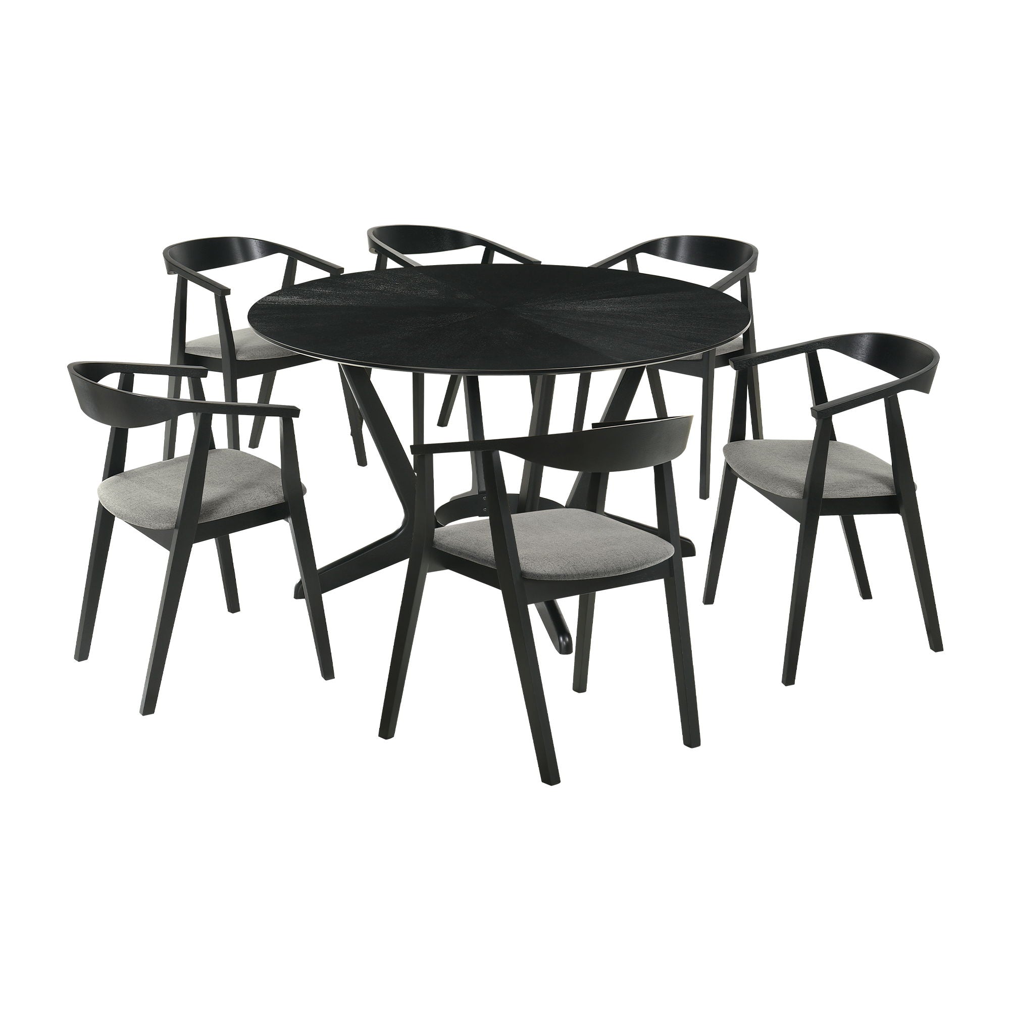 Santana - Round Dining Table Set - Black - Premium 5 Piece Dining Room Sets from Armen Living - Just $1457.50! Shop now at brett interiors