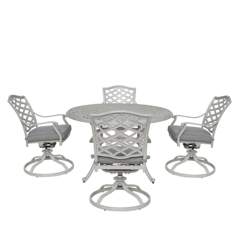 Stylish Outdoor Aluminum 5 Piece Round Dining Set - Premium 5 Piece Outdoor Sets from Gather Craft - Just $1761! Shop now at brett interiors