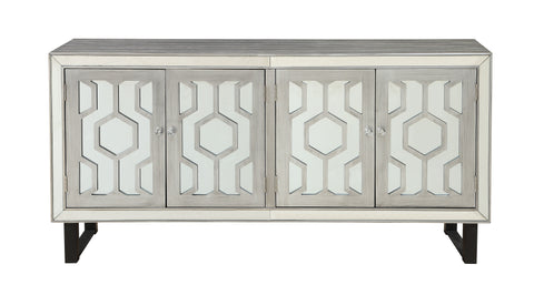 Chandi - Four Door Credenza - Bose Metallic Pewter - Premium Credenzas from Coast2Coast Home - Just $4125! Shop now at brett interiors