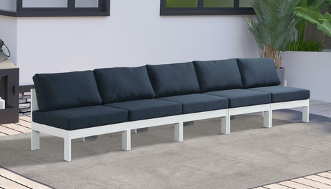 Nizuc - Outdoor Patio Modular Sofa - Navy - Metal - Modern & Contemporary - Premium Sofas from Meridian Furniture - Just $4312.50! Shop now at brett interiors