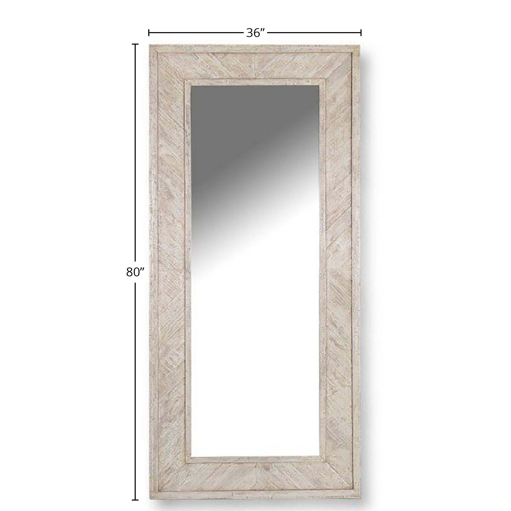 Crossings Monaco - Floor Mirror - Weathered Blanc - Premium Floor Mirrors from Parker House - Just $747.50! Shop now at brett interiors