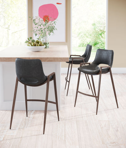 Desi - Counter Stool (Set of 2) Walnut Legs - Premium Stool Sets from Zuo Modern - Just $1400! Shop now at brett interiors