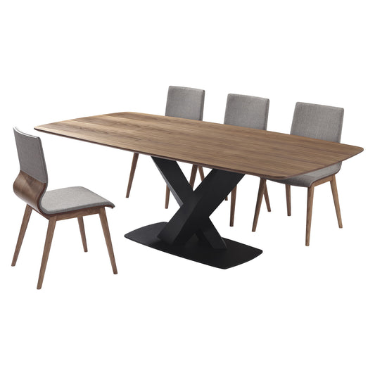 Everett - Mid-Century 5 Piece Dining Set - Walnut - Premium 5 Piece Dining Room Sets from Armen Living - Just $3417.50! Shop now at brett interiors