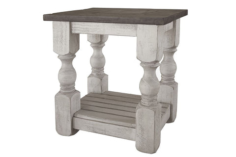 Stone - Chairside Table - Antiqued Ivory / Weathered Gray - Premium Chair Side Tables from International Furniture Direct - Just $307.50! Shop now at brett interiors