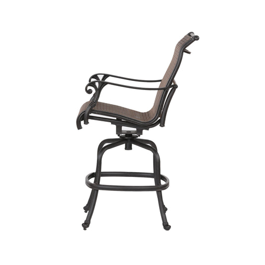 Patio Outdoor Indoor Aluminum Sling Swivel Bar Stool (Set of 2) - Bronze - Premium Chair Sets from Gather Craft - Just $1154! Shop now at brett interiors