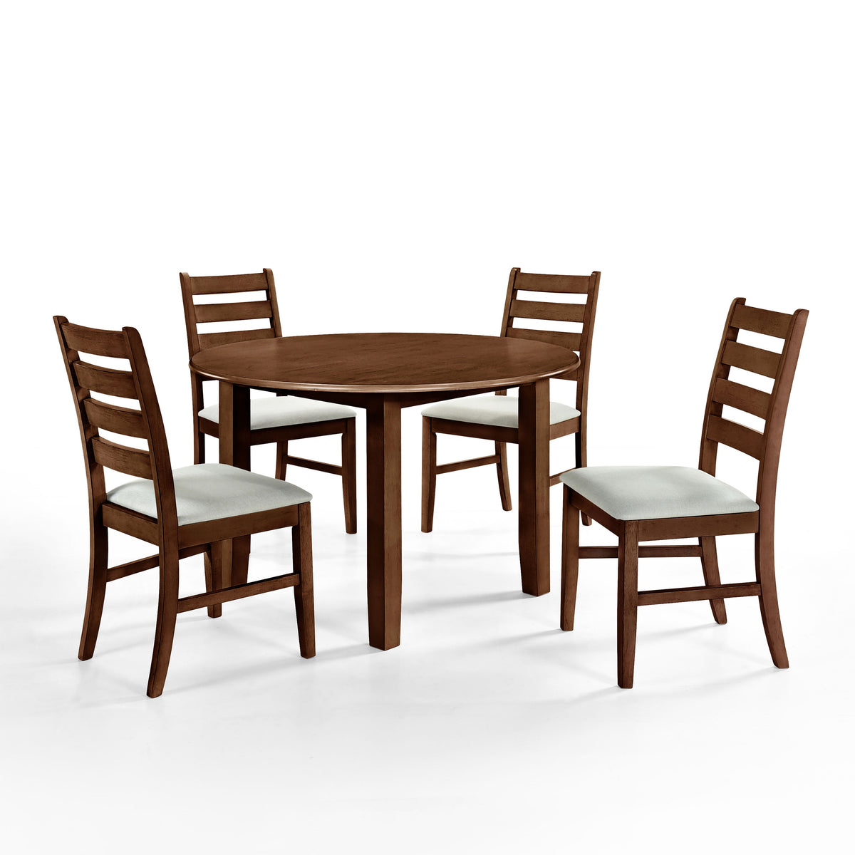 Pascal - Round Dining Table & 4 Chairs - Walnut - Premium 5 Piece Dining Room Sets from New Classic - Just $982.50! Shop now at brett interiors