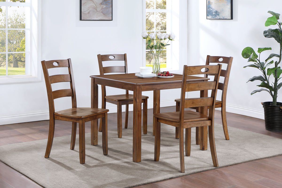 Salem - 5 Piece Dining Set (Table & 4 Chairs) - Tobacco - Premium 5 Piece Dining Room Sets from New Classic - Just $447.50! Shop now at brett interiors