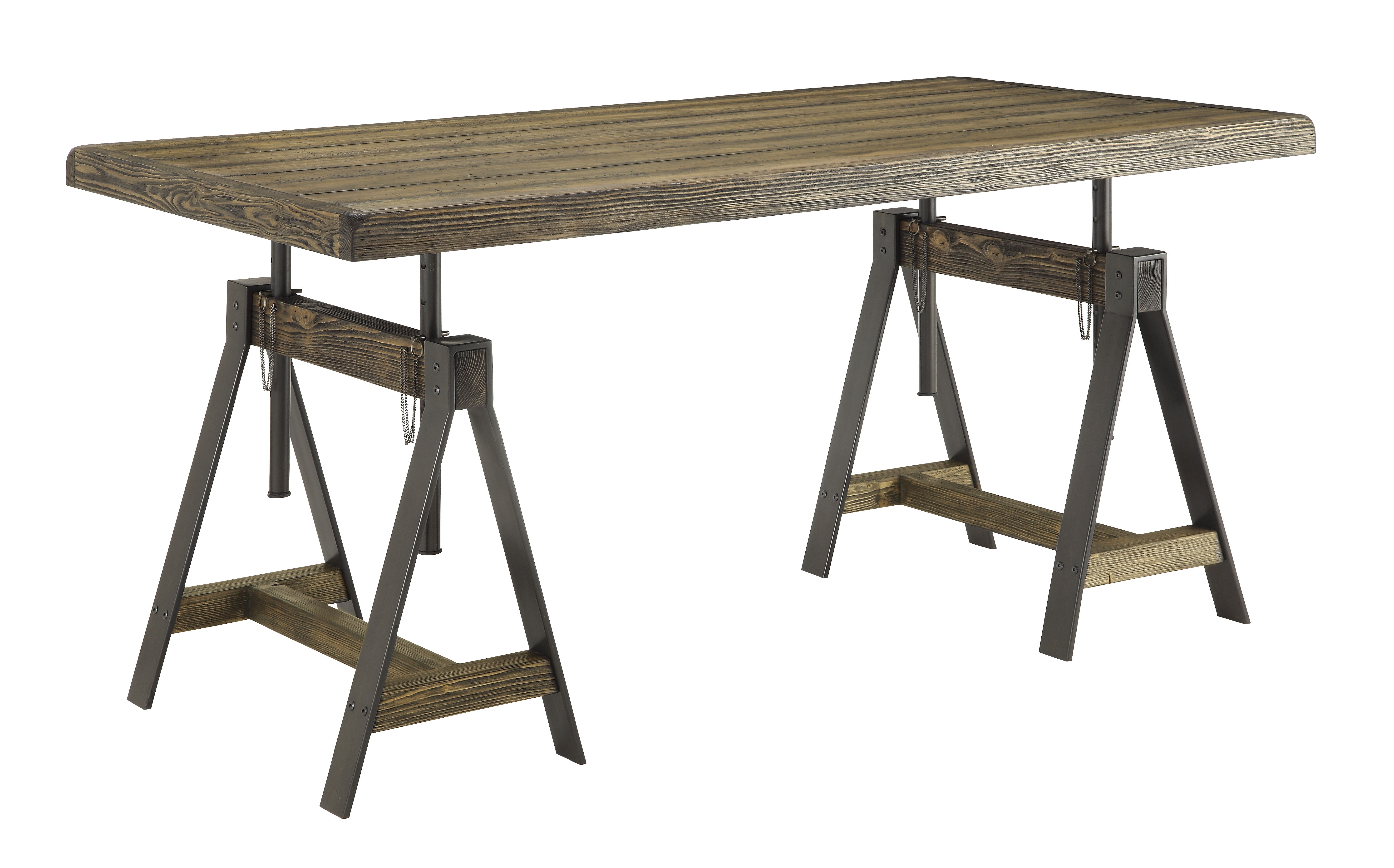 Camden - Adjustable Dining Table / Desk - Distressed Brown - Premium Dining Tables from Coast2Coast Home - Just $3135! Shop now at brett interiors