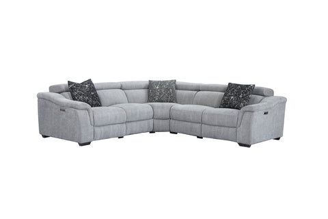 Newton - 6 Piece Modular Power Reclining Sectional with Power Headrests and Entertainment Console - Trailblazer Graphite - Premium Reclining Sectionals from Parker Living - Just $4122.50! Shop now at brett interiors