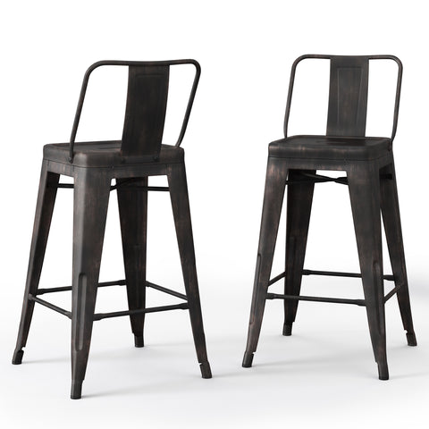 Rayne - 24" Metal Counter Height Stool (Set of 2) - Premium Stool Sets from Simpli Home - Just $149! Shop now at brett interiors