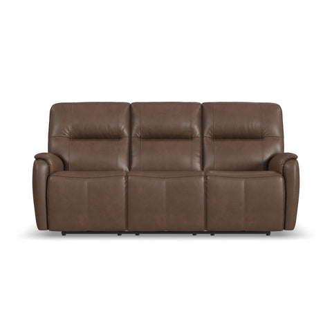 Wilson - Power Reclining Sofa With Power Headrests - Dark Brown - Premium Reclining Sofas from Flexsteel - Just $3187.50! Shop now at brett interiors