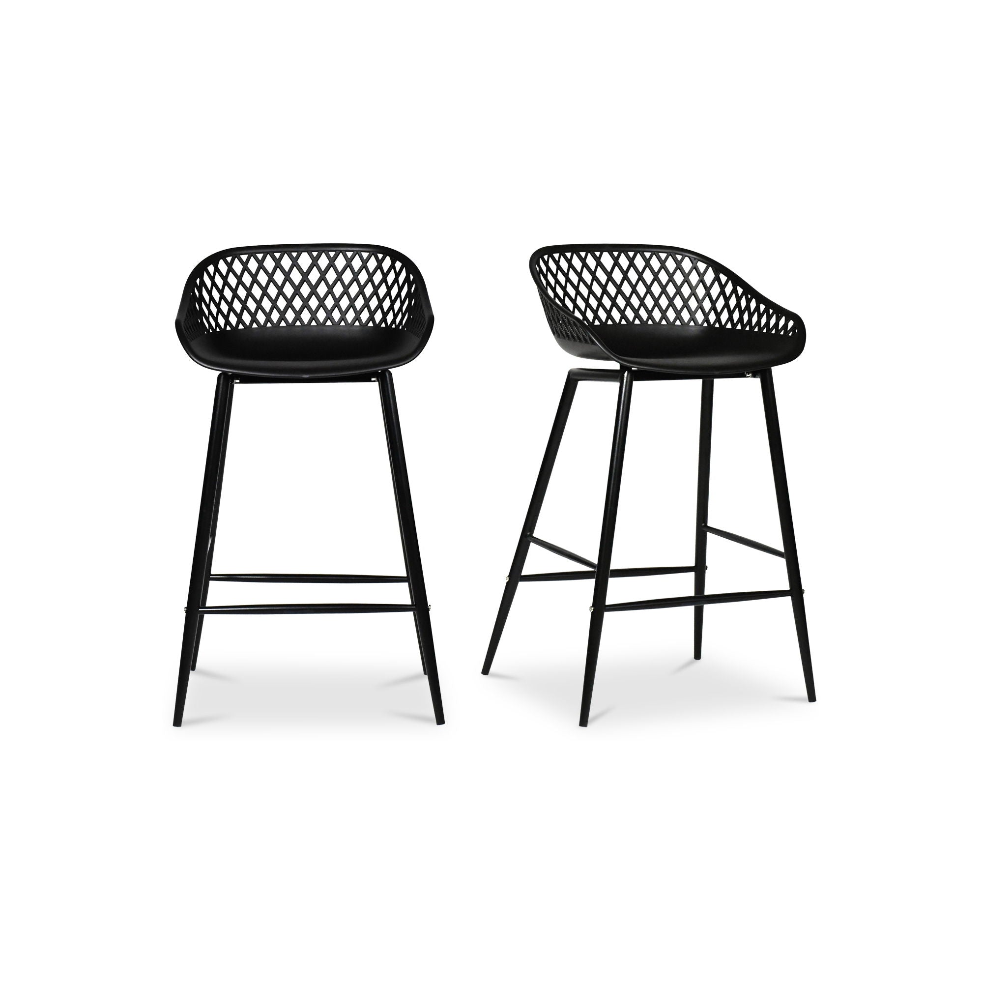 Piazza - Outdoor Counter Counter Stool (Set of 2) - Black - Premium Chair Sets from Moe's Home Collection - Just $497.50! Shop now at brett interiors