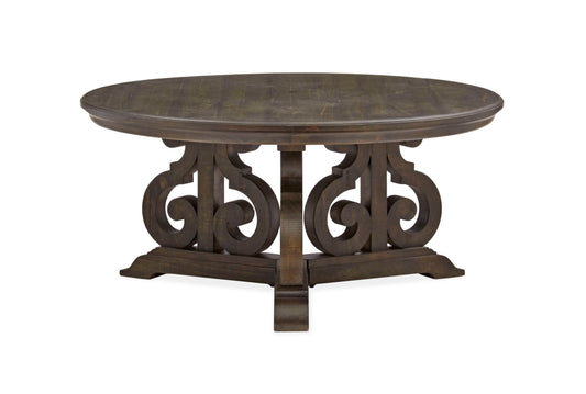 Bellamy - Round Cocktail Table - Dark Brown - Premium Cocktail Tables from Magnussen Furniture - Just $859! Shop now at brett interiors