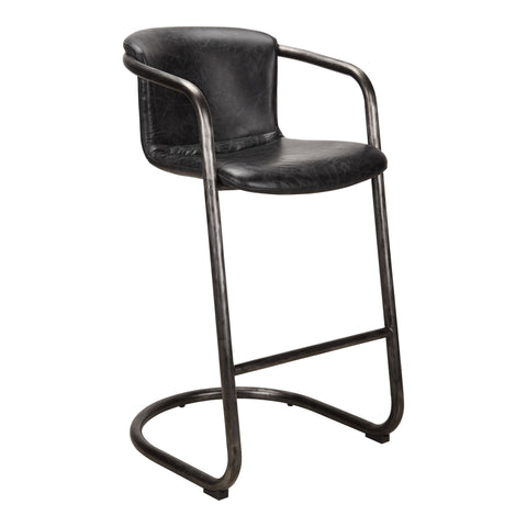 Freeman - Barstool Leather (Set of 2) - Onyx Black - Premium Stool Sets from Moe's Home Collection - Just $3247.50! Shop now at brett interiors