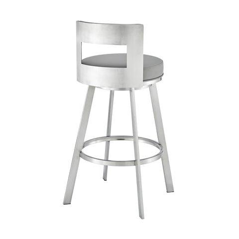 Flynn - Swivel Bar Stool -  Brushed Steel - Premium Counter Height (24"-27") from Armen Living - Just $372.50! Shop now at brett interiors